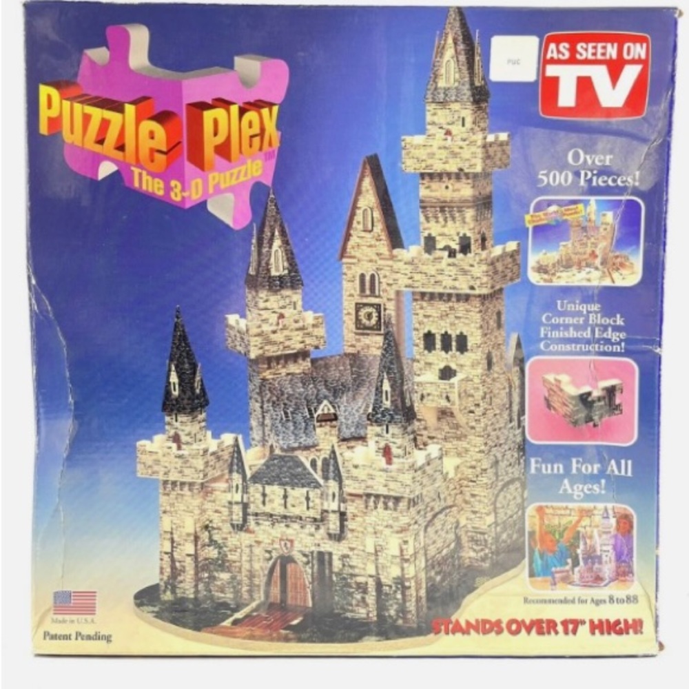 Camelot Castle Puzzle Plex 3-D Jigsaw Puzzle 500 pieces Sealed 1993 Old World